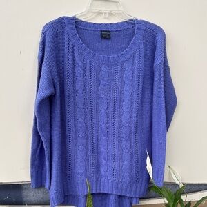 Faded Glory Lavender Cable Scoop Neck Sweater